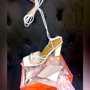 Chrome Reflective Strappy Heel